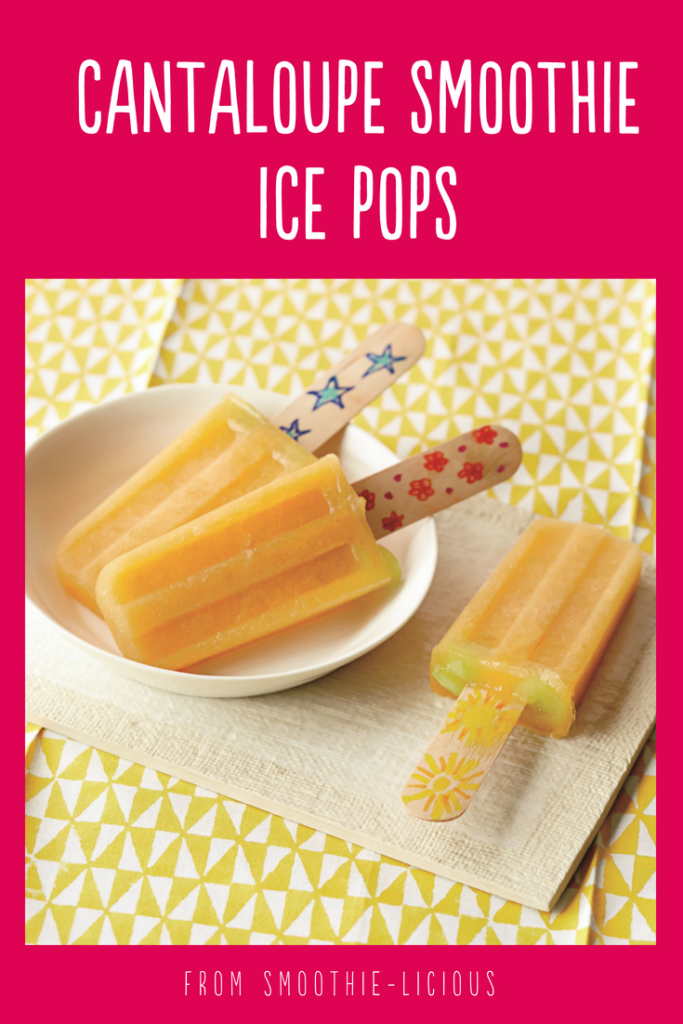 This easy recipe for Cantaloupe Smoothie Ice Pops will delight kids and adults alike. #healthysmoothierecipes #smoothierecipes #icepopsrecipe #smoothiesforkids
