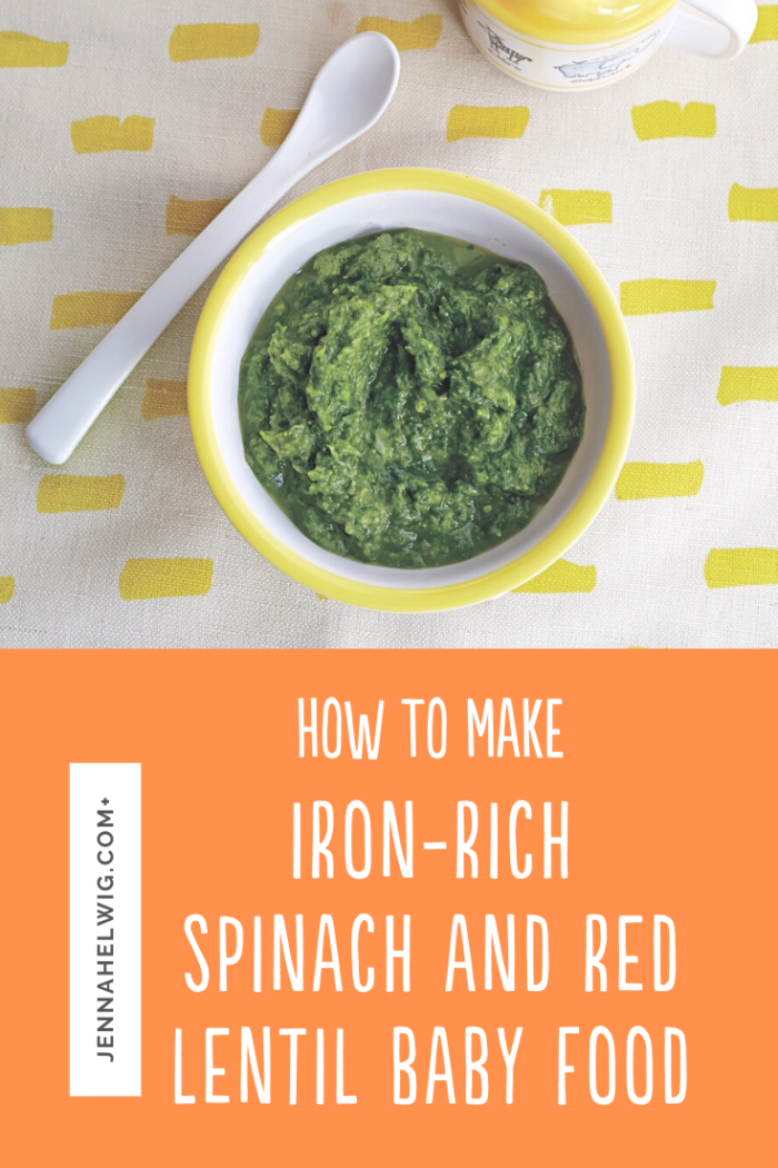 Red Lentil and Spinach Baby Food - Jenna Helwig