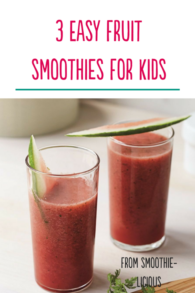 Get easy recipes for three healthy smoothies for kids. #smoothierecipes #smoothiesforkids