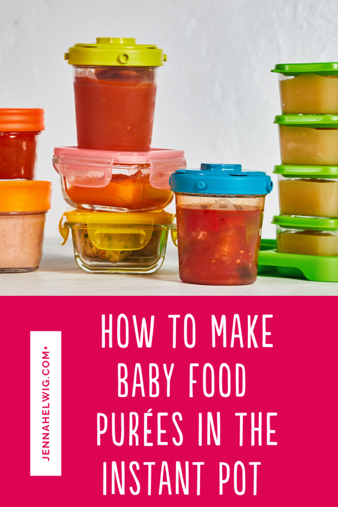 Small stacked containers and fruit and vegetable purée baby food