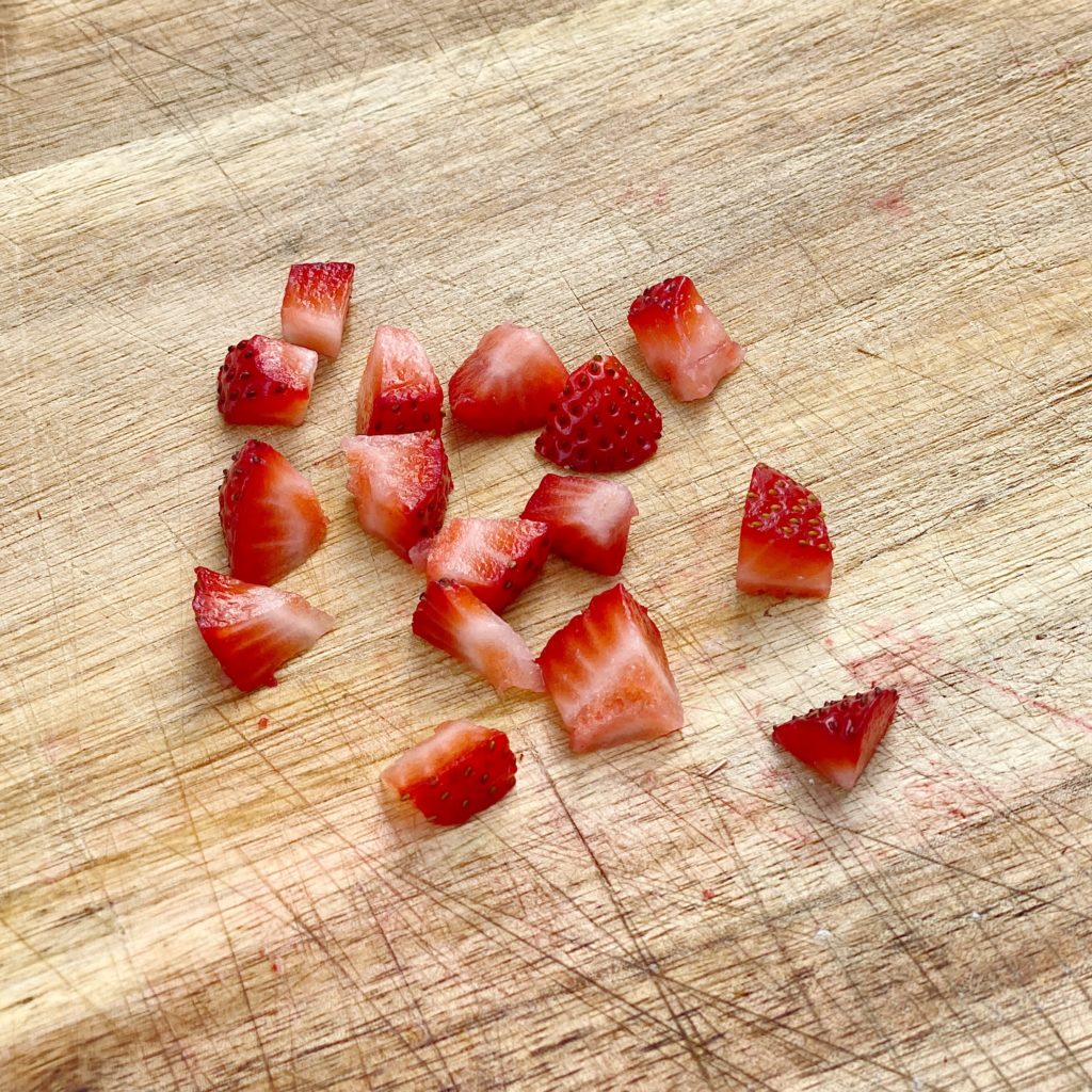Strawberry chopped into small pieces