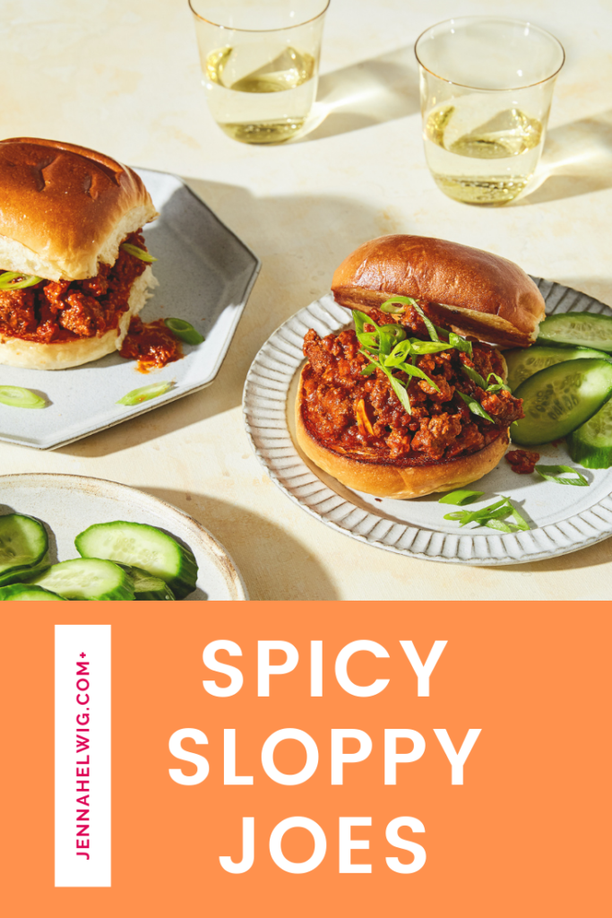 Sloppy Joes on plates with recipe name