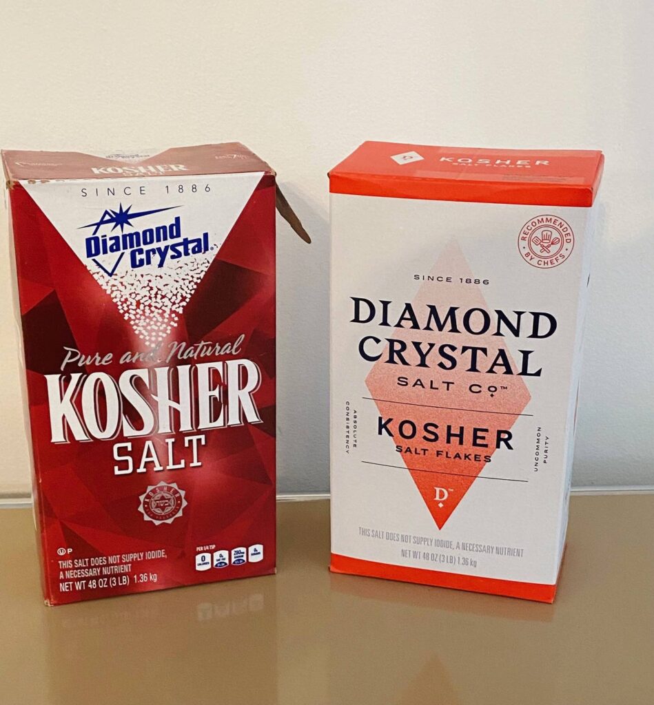 Two boxes of Diamond Crystal kosher salt